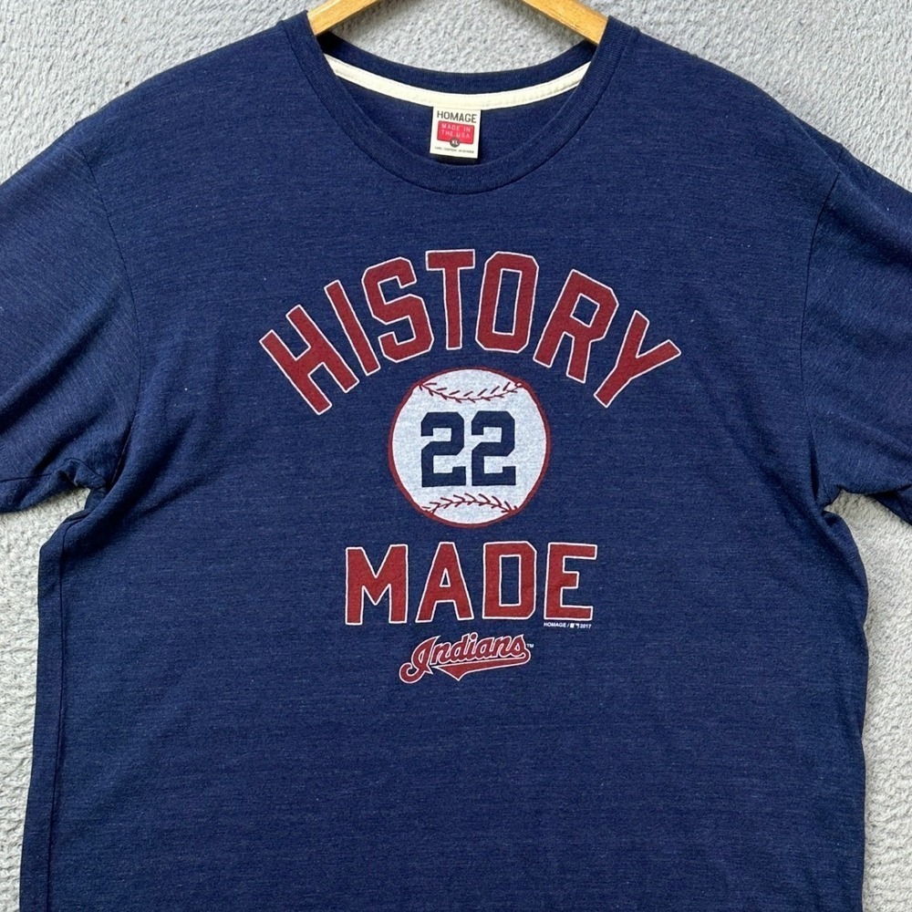 Cleveland Indians Homage -Shirt Baseball Tee Men XLT Made in the USA